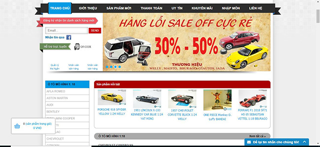 Công ty thiết kế website bán hàng xe mô hình