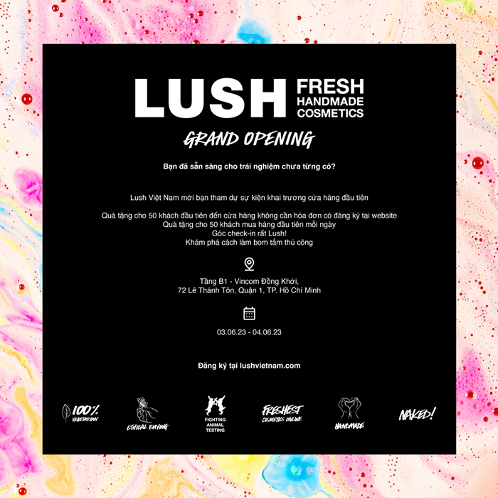 Thương hiệu mỹ phẩm LUSH khai trương cửa hàng đầu tiên ở Việt Nam