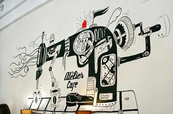 Tranh vẽ tường cafe